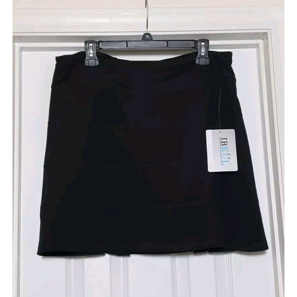 Ibkul Skort Knife Pleats Skort Skirt Women's Size Large Black Pickleball Wicking